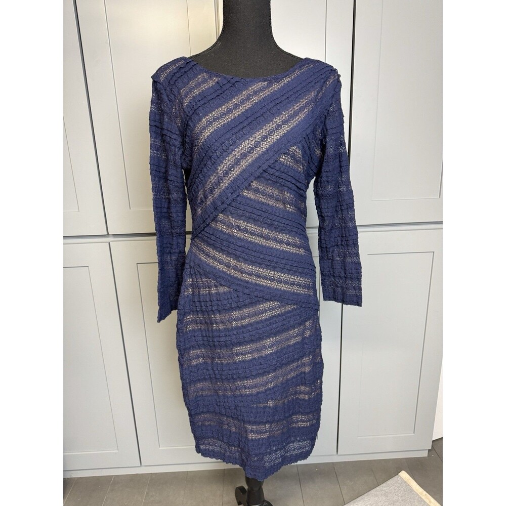 MSSP Max Studio Specialty Products Navy Blue Lace Tiered Sheath Dress XL‎